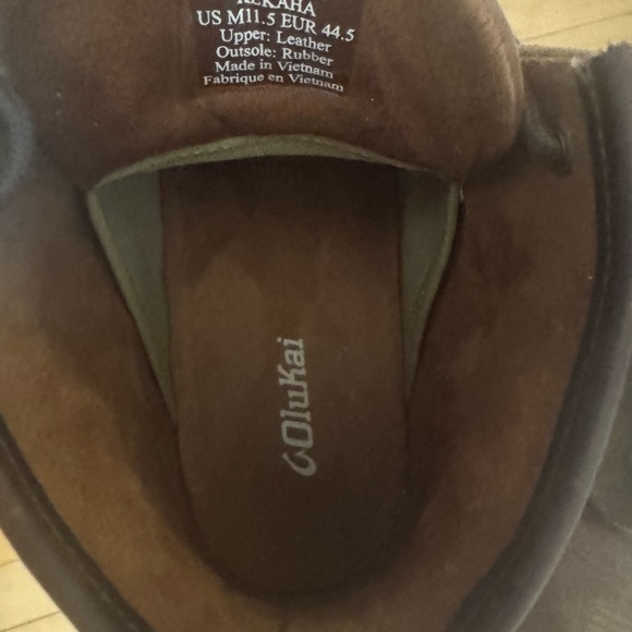 OluKai Men's Brown Leather Lace-Up Casual Boots - Picture 5 of 6